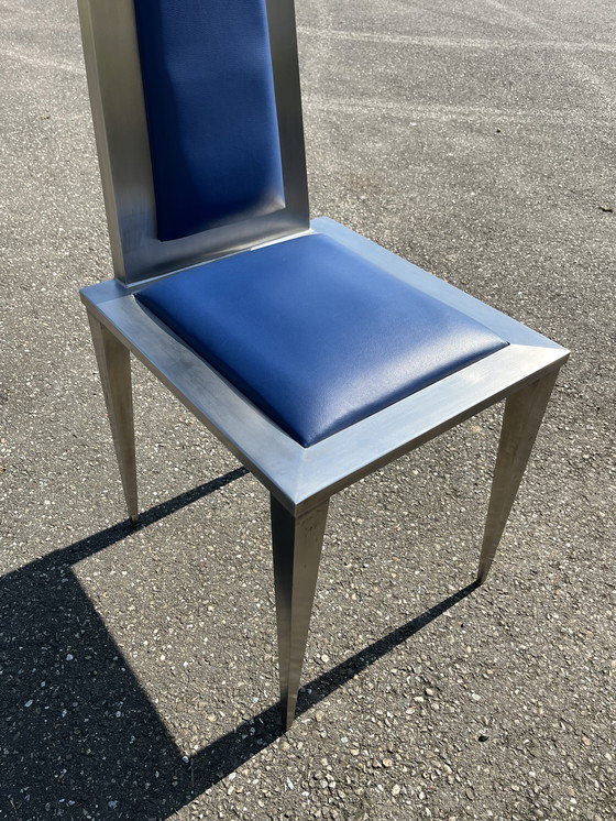 Image 1 of Sedia dal design unico realizzata in acciaio inossidabile, acciaio inossidabile, acciaio spazzolato