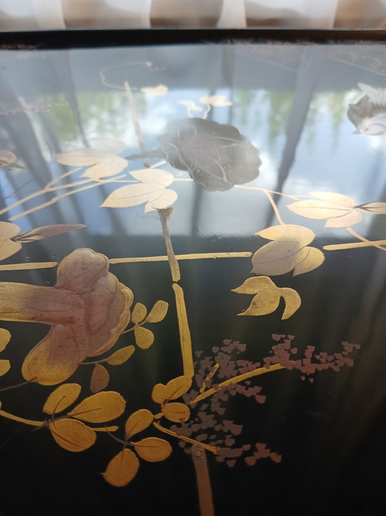 Grand Plateau d Art en Laque Japonais epoque Meiji 19 eme en Relief Takamari – Tirages d'art, Gold, Wood (photo 15 of 15)