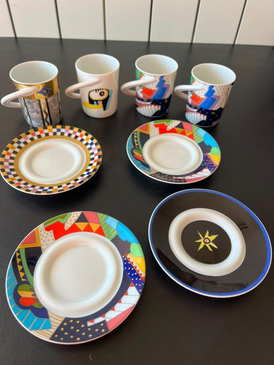 Set of 4 Rosenthal Studio-Linie "Cupola" Espresso Cups & Saucers – Designer Collection – Crockery, Porcelain (photo 3 of 5)