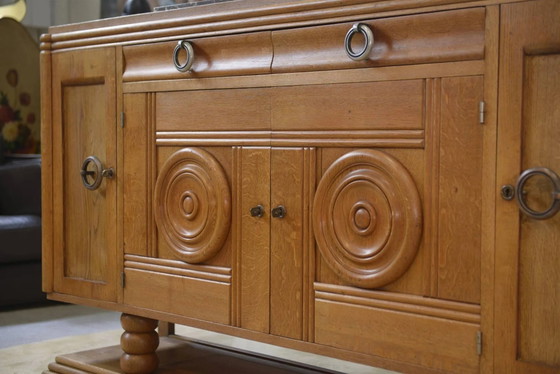 Oak buffet in the style of Charles Dudouyt, 1930s. – Storage cabinet, Wood, Art Deco (photo 2 of 14)