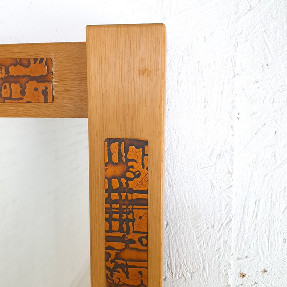 Image 1 of Vintage brutalist spiegel hout/koper jaren 60