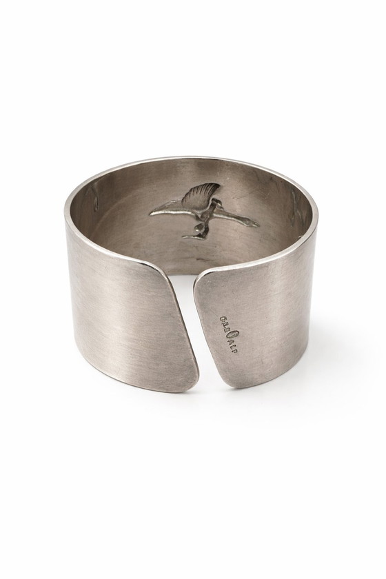 Image 1 of Vintage Swedish Alpaca Napkin Ring – "Nils Holgersson" by GAB – 1960s