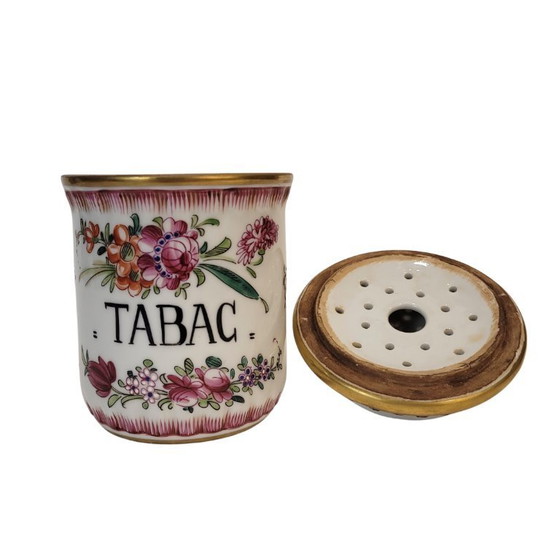 Image 1 of Bote para tabaco, porcelana pintada a mano, f. s. XIX - Francia