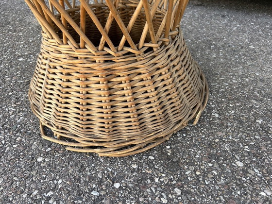 Image 1 of Wicker lounge set, 3 armchairs and a table, 1970s