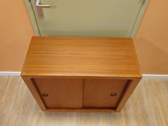 Image 1 of Silkeborg Danish Sliding Door Wardrobe Cabinet Small Cabinet Vintage