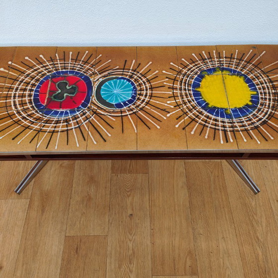 Image 1 of Vintage Mid-Century coffee table, tile table, 1960s coffee table