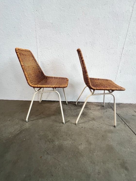 Image 1 of Tweetal vintage rotan stoelen, Dirk van Sliedregt, 1960's