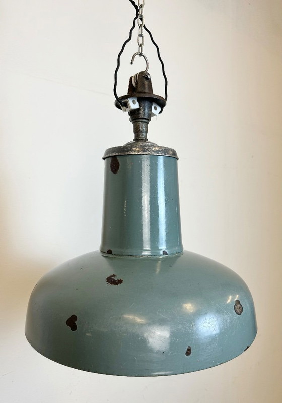 Image 1 of Industrial Grey Enamel Pendant Lamp from Siemens, 1930s