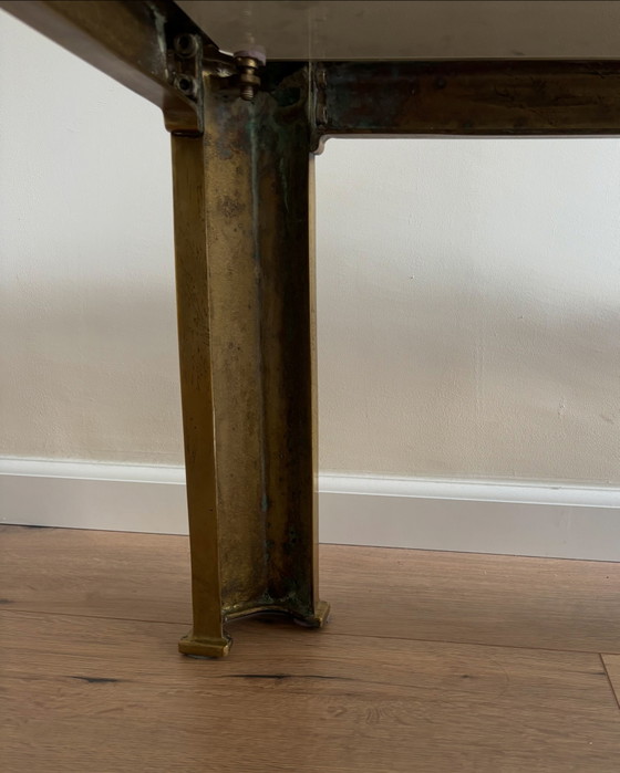 Brutalistischer Couchtisch aus Bronze mit Rauchglas – Peter van Heeck, Couchtische (photo 7 of 7)