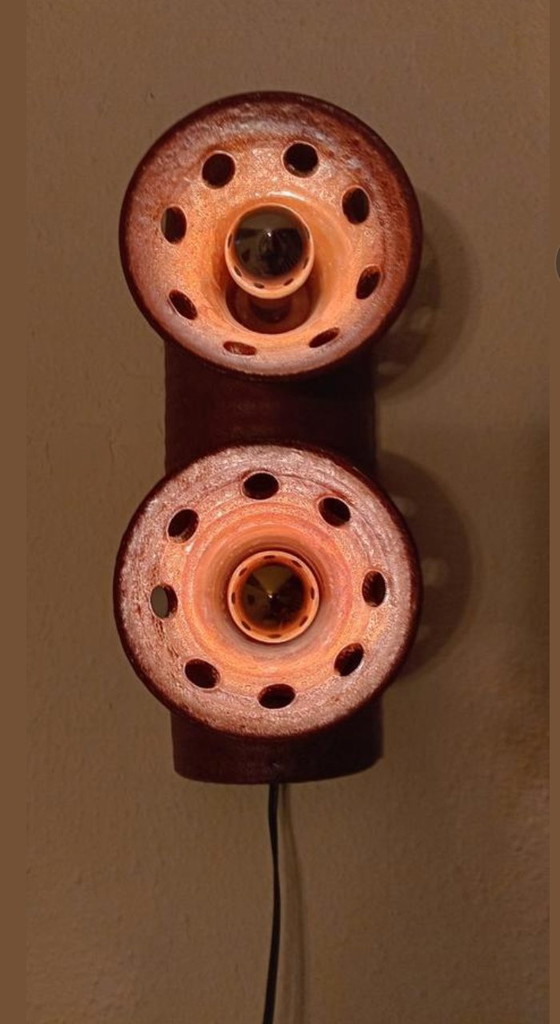 Image 1 of Vintage Brutalist Wandlamp Jaren 70 space age Fatlava 