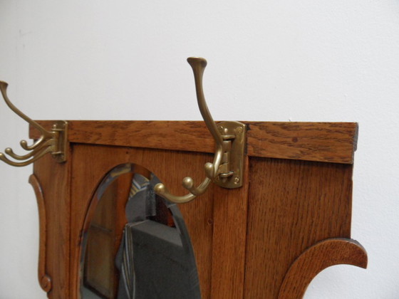 Image 1 of Art Deco staande kapstok met spiegel