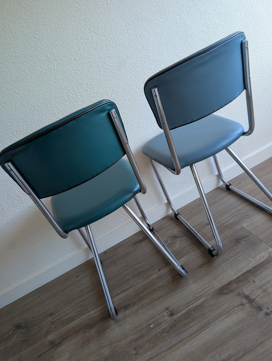 Gispen Stoelen – Eetkamerstoelen, Metal, Leather (photo 3 of 8)