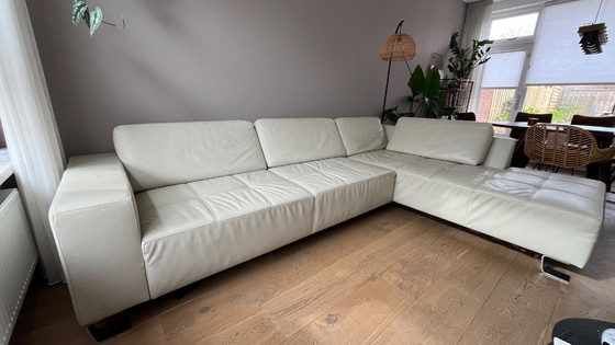 Image 1 of Canapé d'angle Belform en cuir blanc à droite