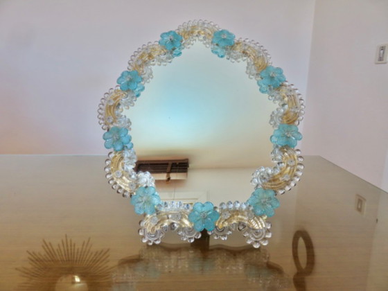 Specchio Veneziano in Vetro di Murano, Da Appoggiare o Appendere, 1950 – Murano Glass (photo 11 of 15)