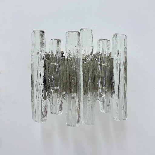 Applique murale en verre givré et métal par J.T. Kalmar pour Kalmar, années 60