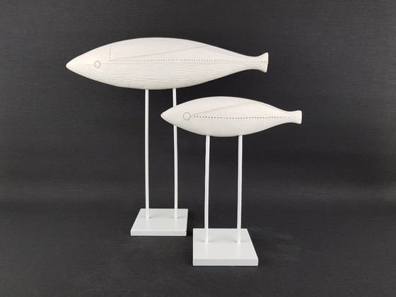 Image 1 of Conjunto de 2 peces de cerámica con soporte – Aldo Londi para Bitossi – Colección Arkitectura (Italia)