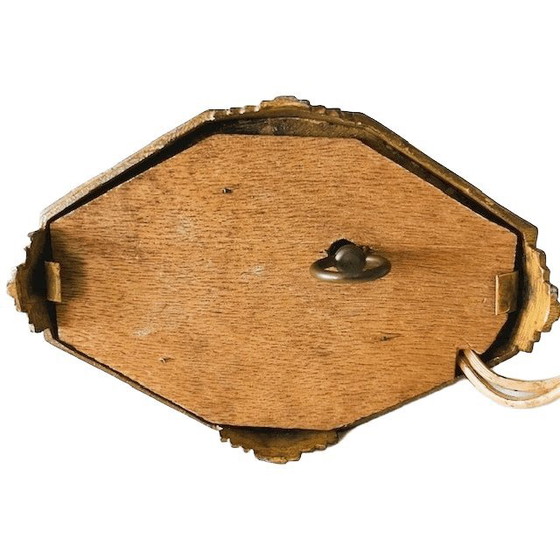 Image 1 of Lampe souvenir de Lourdes en laiton antique, boîte à musique Maria, style religieux, années 1910