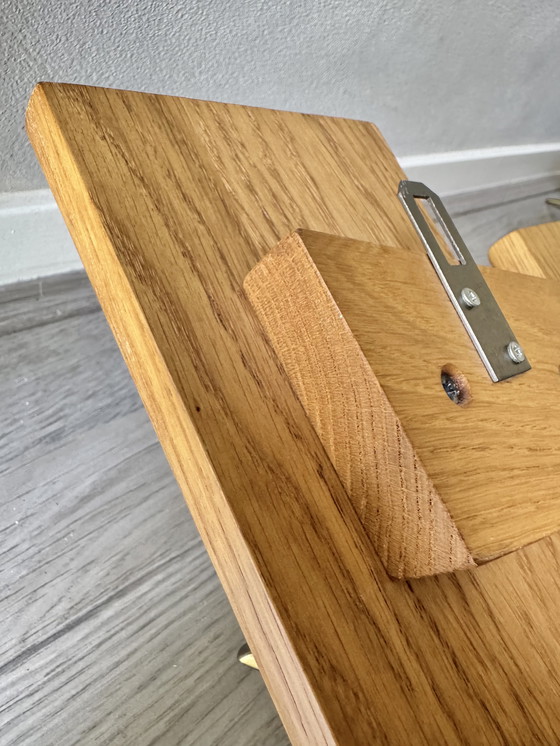 Image 1 of Vintage wooden wall coat rack 4 hooks 74 cm