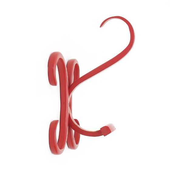 Image 1 of 3 Rote gebogene Kleiderhaken aus Holz, 1960er Jahre