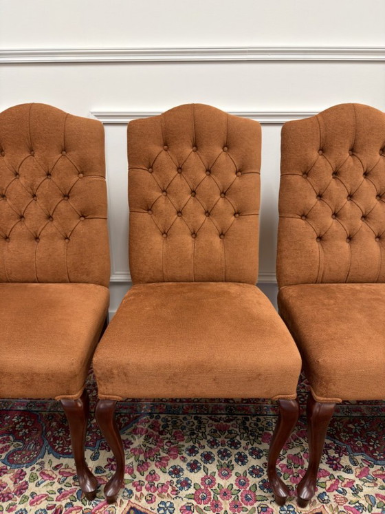 Set di Sedie Chesterfield Classiche Inglesi Imbottite – Sedie da pranzo, Textile, Wood (photo 7 of 17)