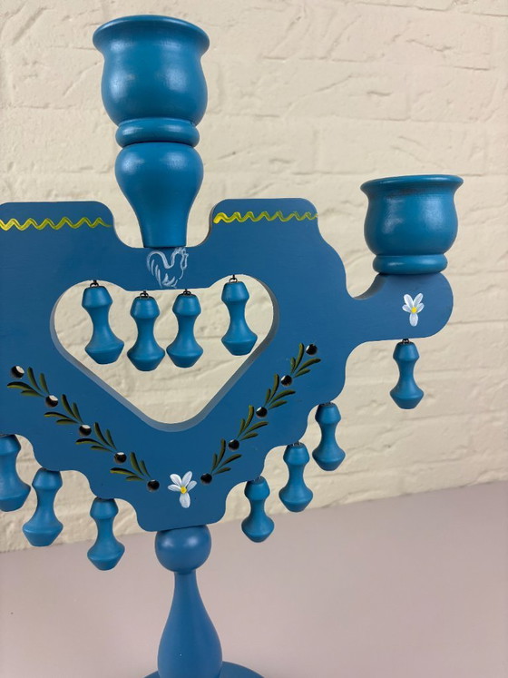 Image 1 of Candelabro da chiesa svedese, arte popolare, anni '80