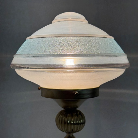 LAMPADA DA TAVOLO VINTAGE IN OTTONE E VETRO – Lampade da tavolo, Glass (photo 2 of 11)