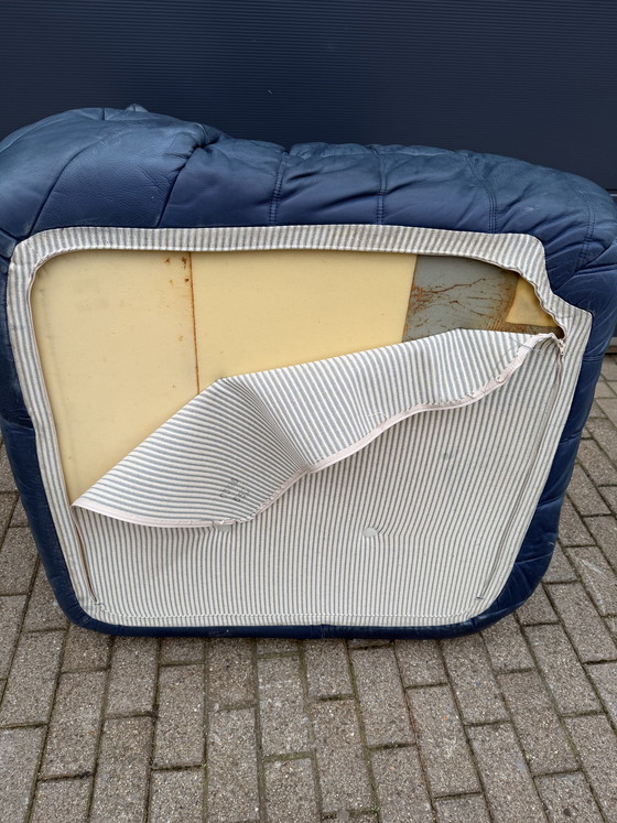 Image 1 of Borsa Ligne Roset Togo Corner 100% autentica in pelle originale Petrol Blue.