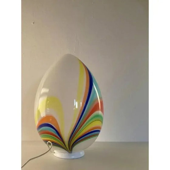 Image 1 of White Egg with Multicolored Reeds Table Lamp by Simoeng