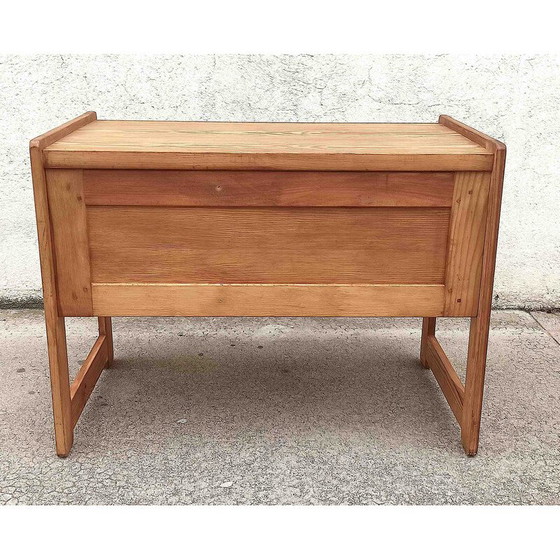 Image 1 of Vintage desk and chair with sled legs, 1970