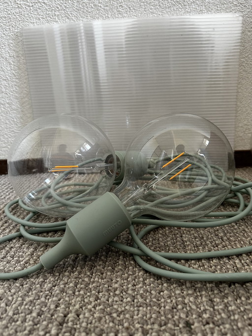 2 Muuto pendant lamp fitting LED light green