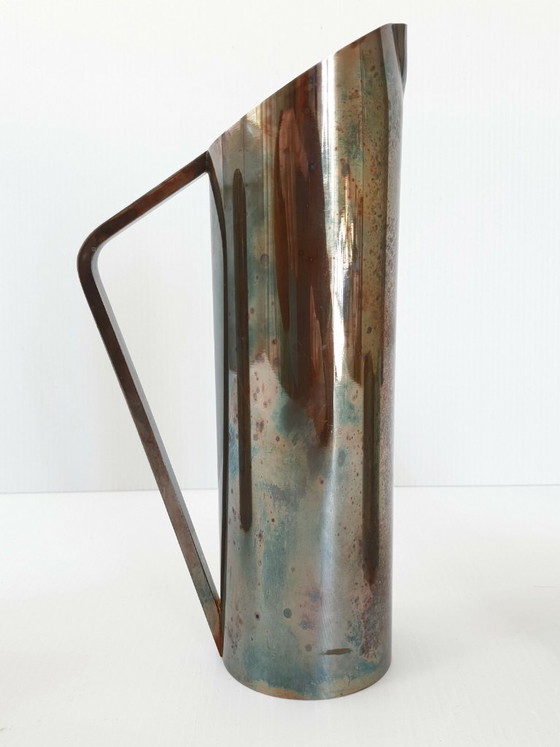 Image 1 of SET OF 3 VINTAGE 1970S SILVER-PLATED METAL PITCHERS, 70S DESIGN, FRANCE