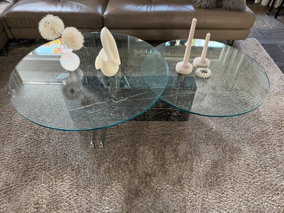 Rolf Benz Coffee table with glass tops and marble base, Black (photo 4 of 5)