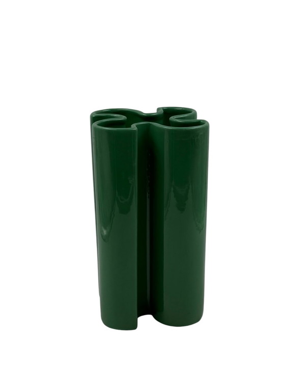 Image 1 of Franco Bettonica, Raro vaso in ceramica verde Space Age, Gabbianelli Italia ca. 1970