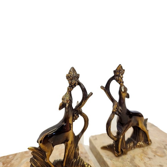 Image 1 of French vintage bookends with deer