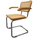 4 chaises vintage style Cesca Breuer en toile.