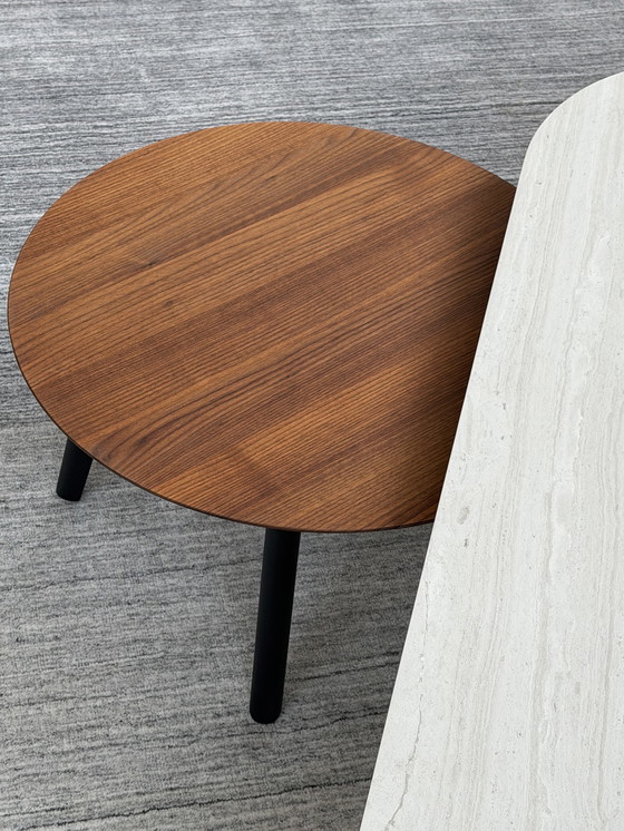 Image 1 of Leolux Rolan coffee table set walnut/ceramic