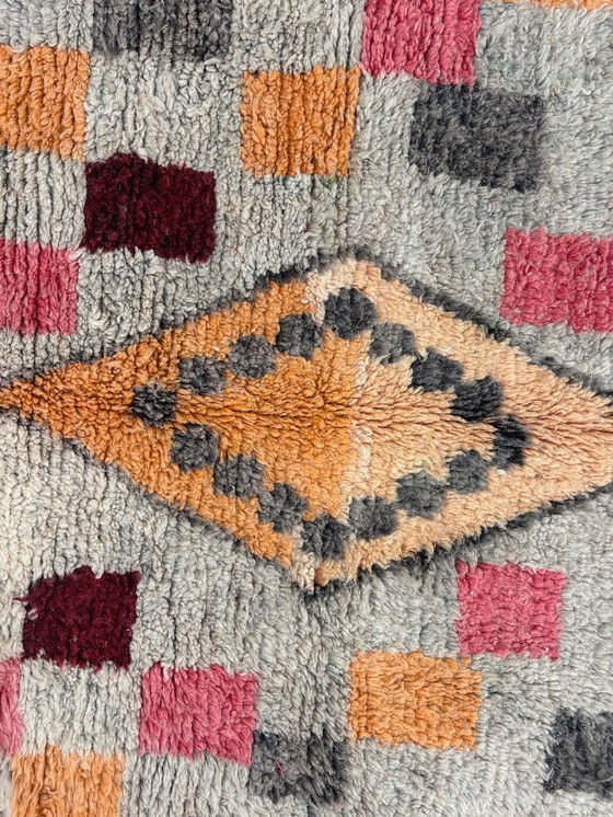 Image 1 of Handgemaakte Marokkaanse Boujad Wol Vloerkleed 190x300 cm - Kleurrijk Abstract Ontwerp