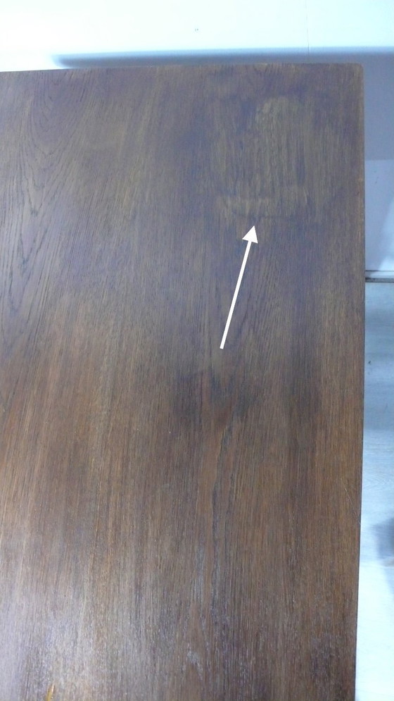 Image 1 of Table de salle à manger antique extensible en chêne massif + crème-blanc, Art Nouveau Nikolaischule vers 1900