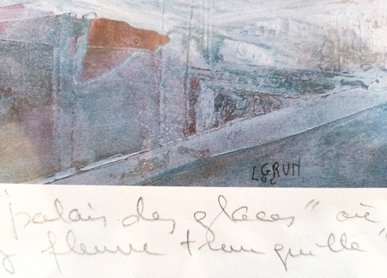 Image 1 of LUC GRUN (1936-2017) – Obra abstracta, dedicada y firmada, grabado, 1994