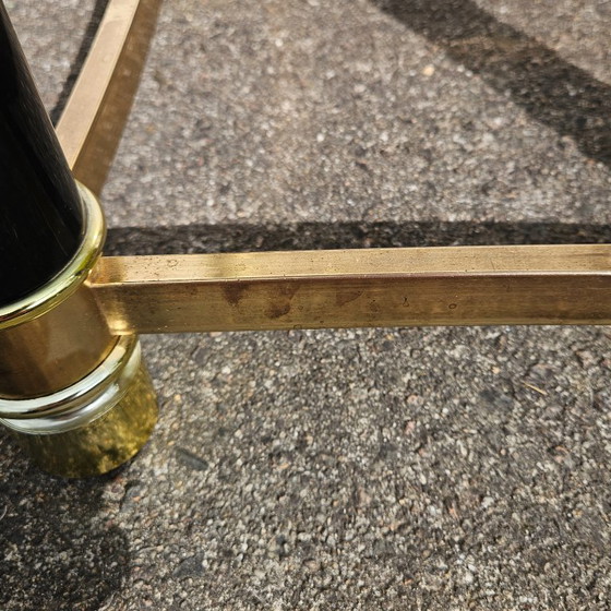 Image 1 of Italian Faux Tusk Glass Coffee Table Tommaso Barbi Style 80s