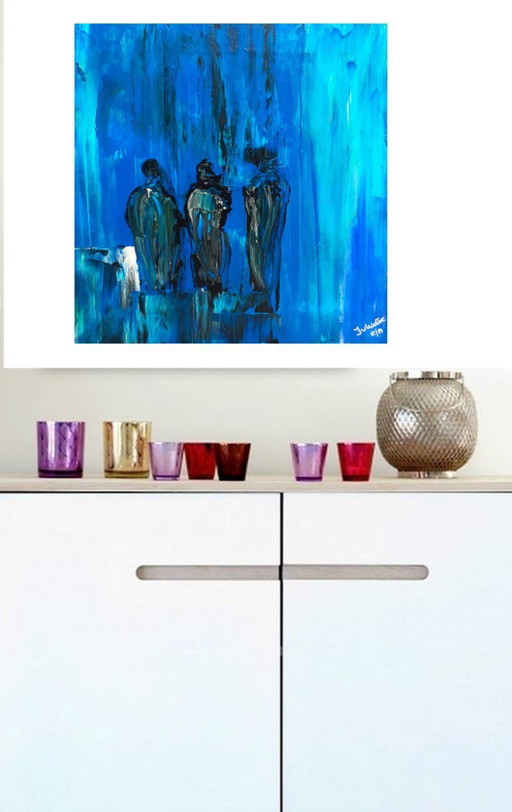 Abstract painting blue