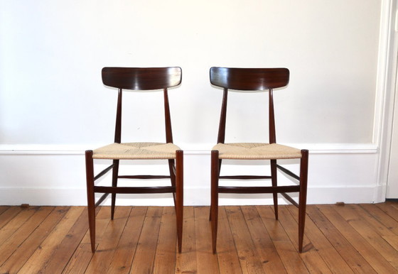 Image 1 of Rare série de 6 chaises vintage corde italienne Eredi Marelli, 1950