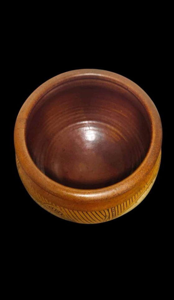 Image 1 of Vintage Studiokeramik Gefäß 1970er – Handgedrehtes Mid Century Pottery Vase | Studio Pottery Bowl