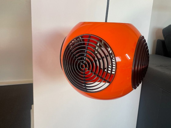 Space Age Lamp Massive Bug Eye, Ball Model Orange/Black, Vintage, Retro, Pendant lamps, Plastic (photo 3 of 10)