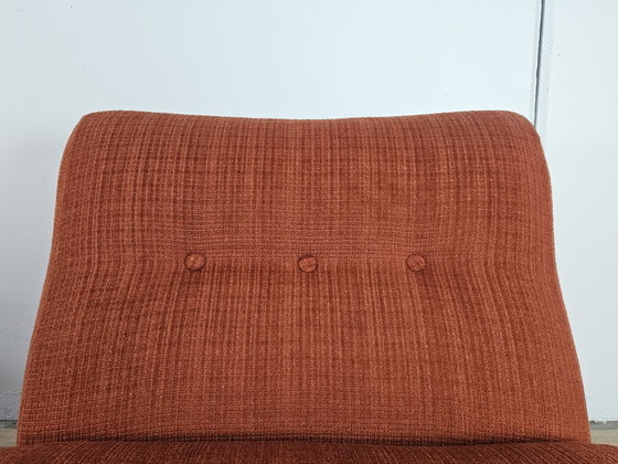 Image 1 of Modulare Sessel aus den 1970er Jahren mit rotem Stoffbezug