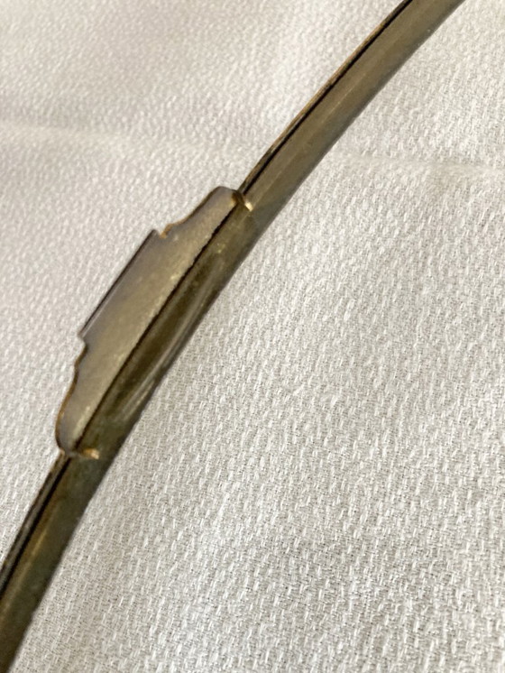 Image 1 of Oval glass and brass serving tray, late 19th - early 20th century