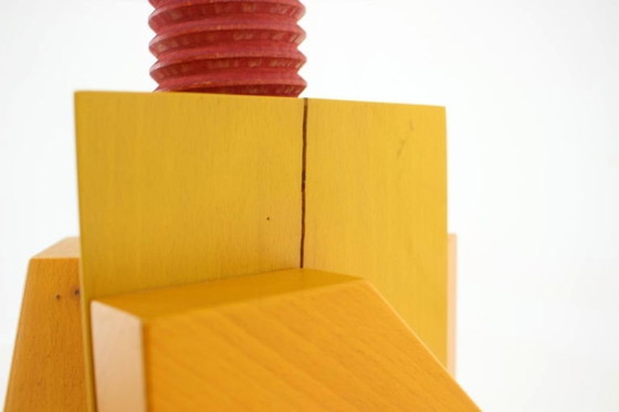 Image 1 of Italiaanse postmoderne verstelbare eettafel met schroefpoten en vier krukken in de stijl van Vico Magistretti, jaren 70.