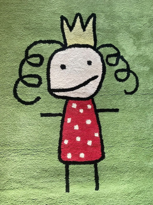 Wool carpet for a kid’s room with a princess
