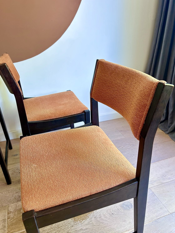 Image 1 of Vintage Wengé Hout Deens Design Eetkamerstoelen 4 Stuks
