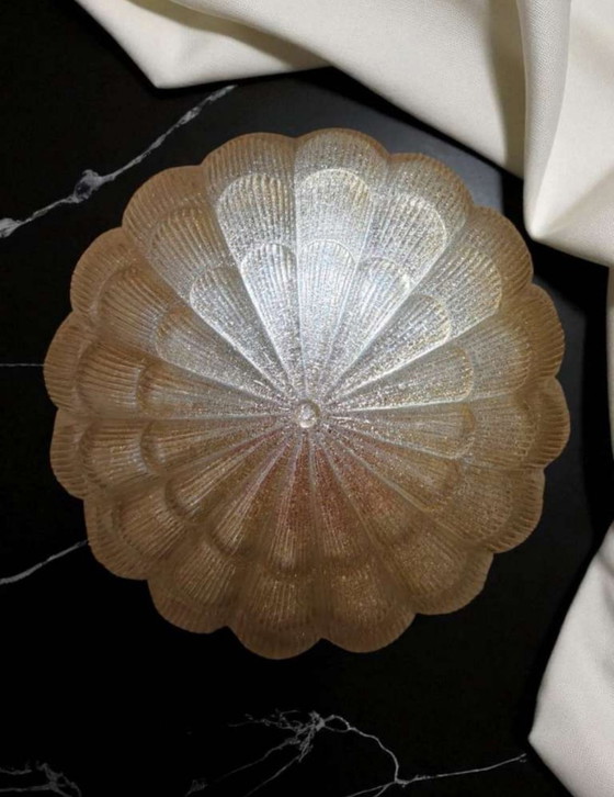 Image 1 of Original Murano ceiling lamp - flower glass with gold dust, 1960s